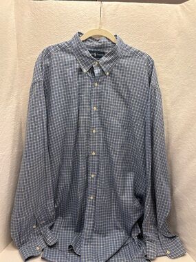Ralph Lauren Blake Blue and White Checked Button-Down Shirt